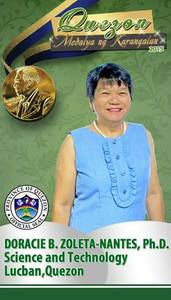 Dr. Doracie B. Zoleta-Nantes, Ginawaran ng Quezon Medalya ng Karangalan 